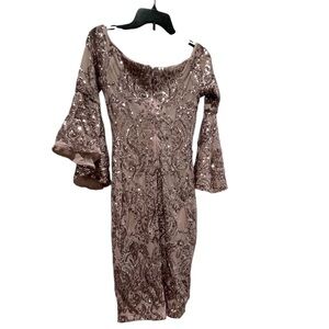 Stacy Adams Shimmering Long Sleeve Dress